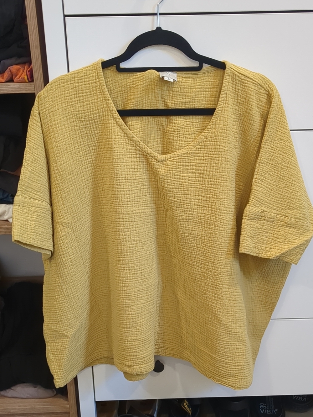 Joie Butter Yellow Oversized Gauzey Top L